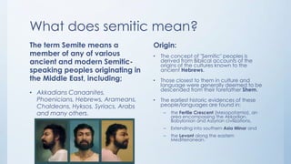 Semitic Def Anti-semitism | PPTX