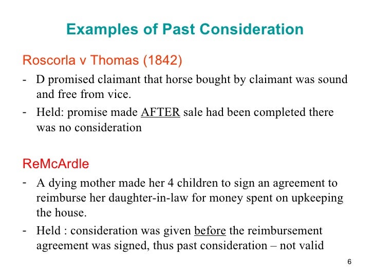 Past consideration in contract law