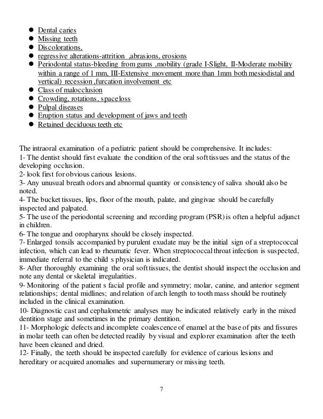 Pediatric 1 2 Exam Treatment Plan