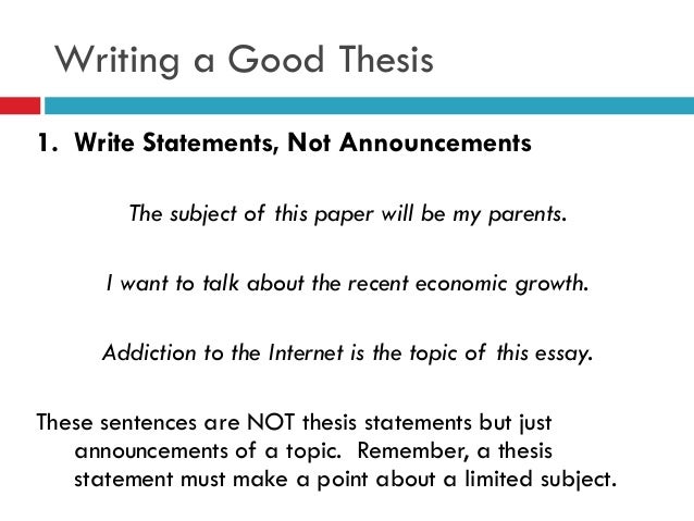 Thesis statement for drugs