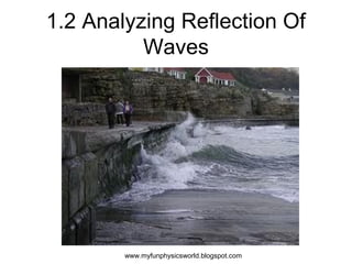 1.2 Analyzing Reflection Of
          Waves




        www.myfunphysicsworld.blogspot.com
 