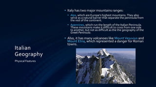 Mountain Ranges In Rome Roman Geo | PPTX