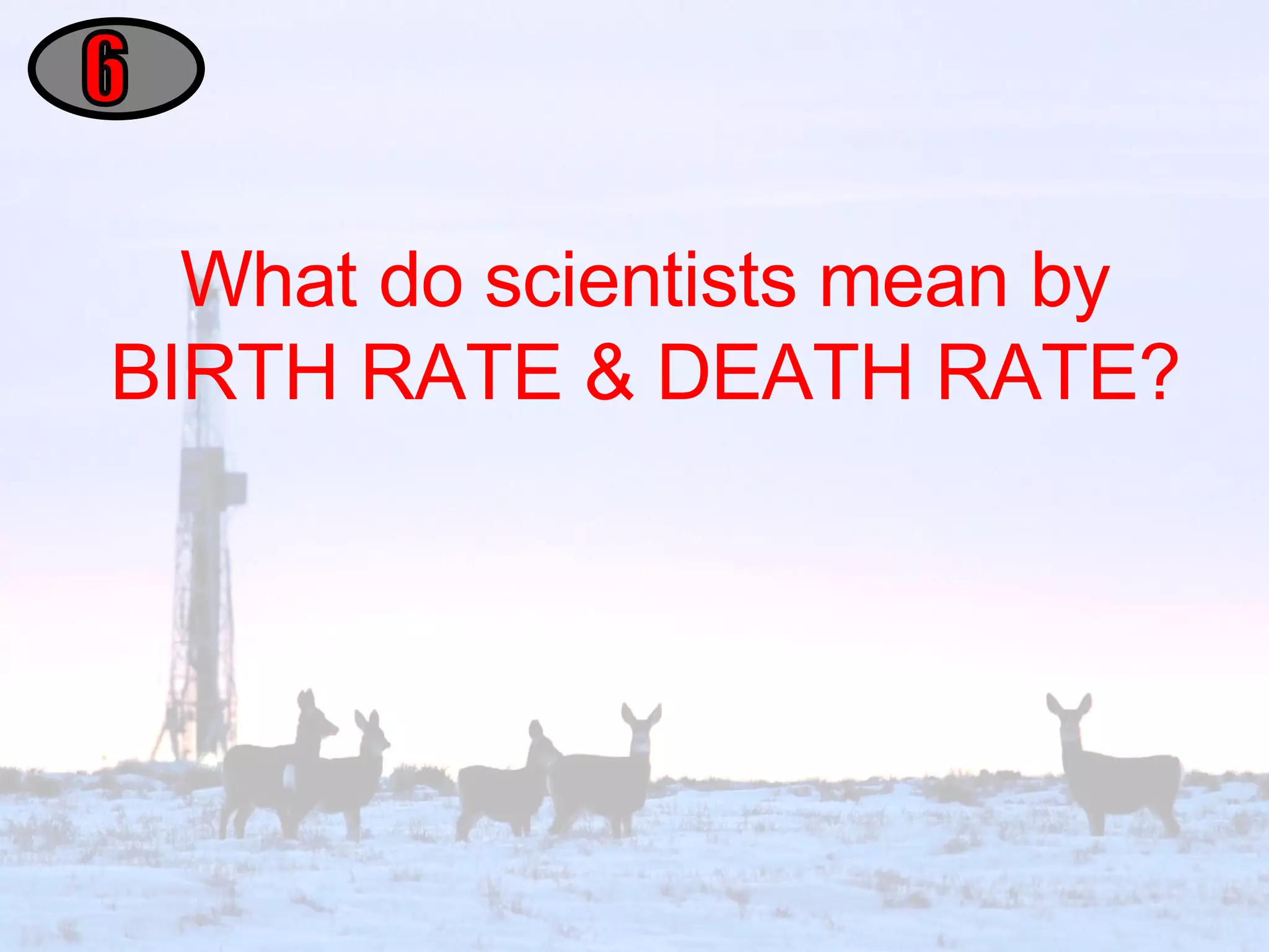 What do scientists mean by BIRTH RATE & DEATH RATE? 6 