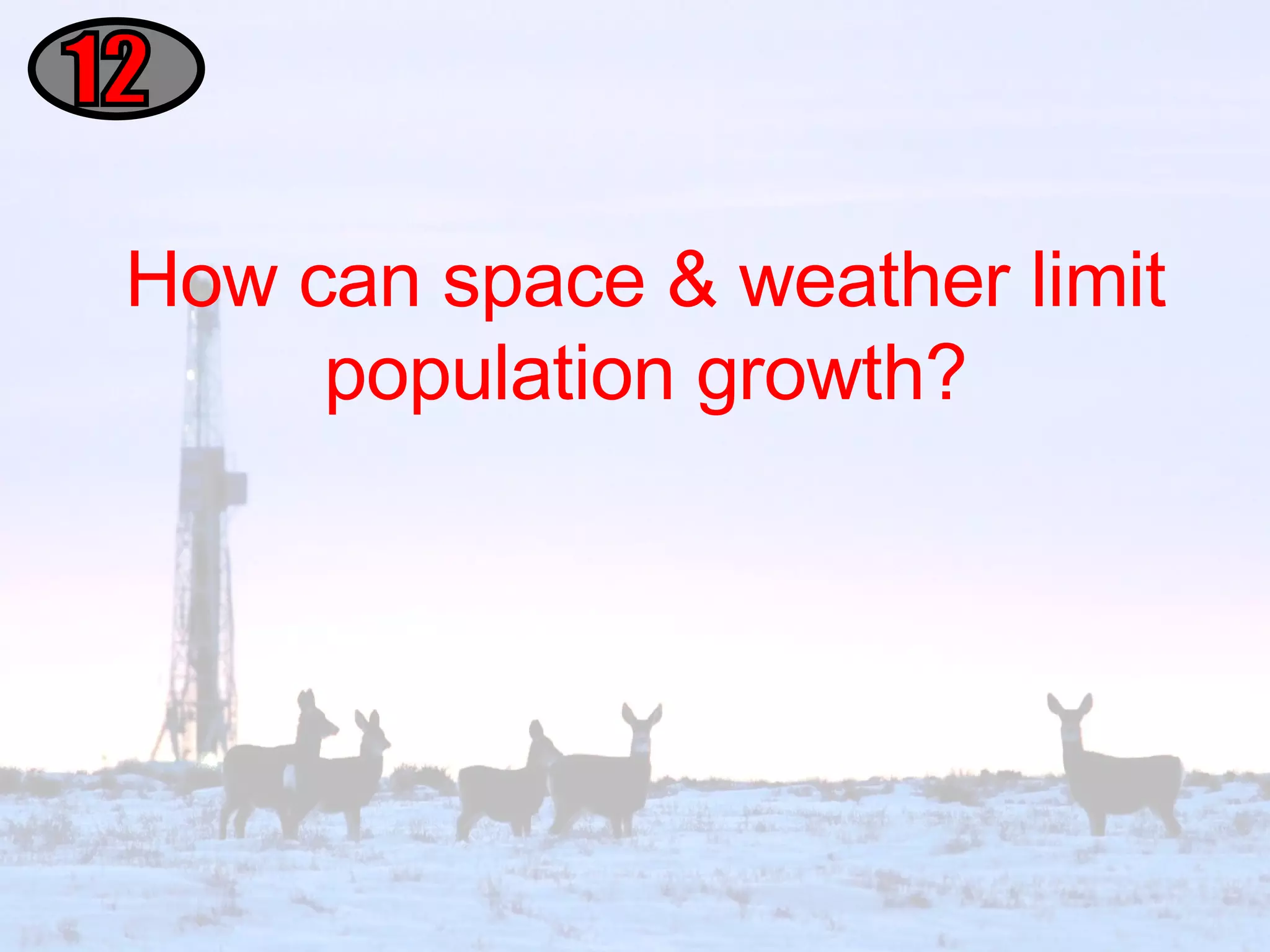 How can space & weather limit population growth? 12 
