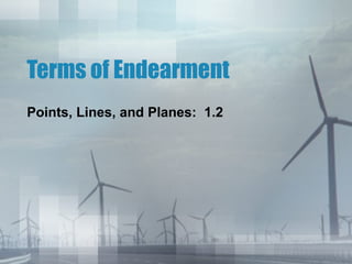 Terms of Endearment Points, Lines, and Planes:  1.2 