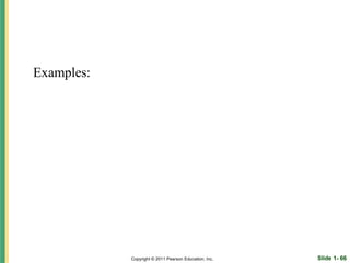 Examples:




            Copyright © 2011 Pearson Education, Inc.   Slide 1- 66
 