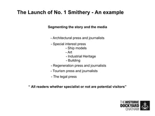The Launch of No. 1 Smithery  - Architectural press and journalists - Special interest press - Ship models  - Art   - Indu...