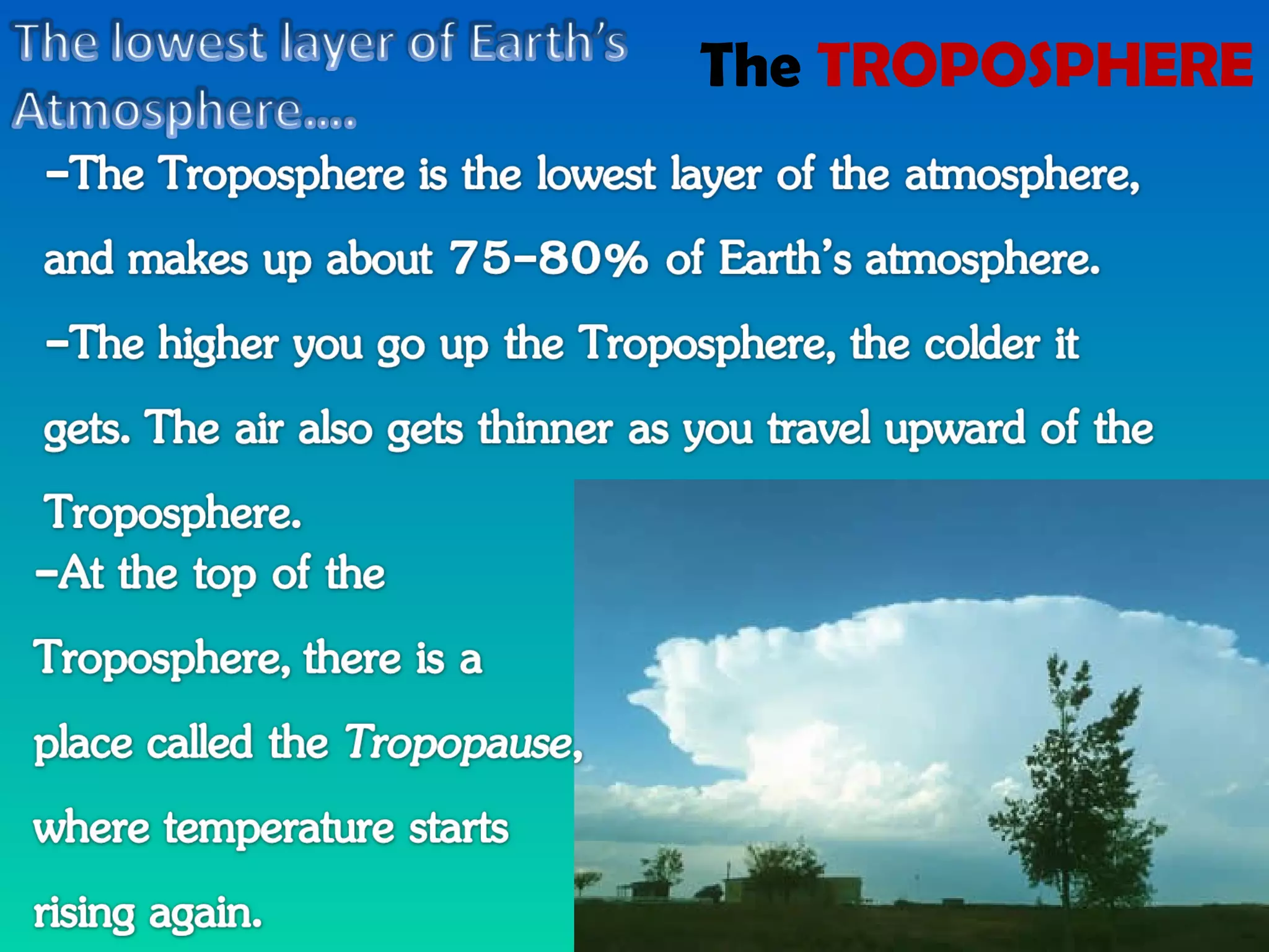 The TROPOSPHERE 
 