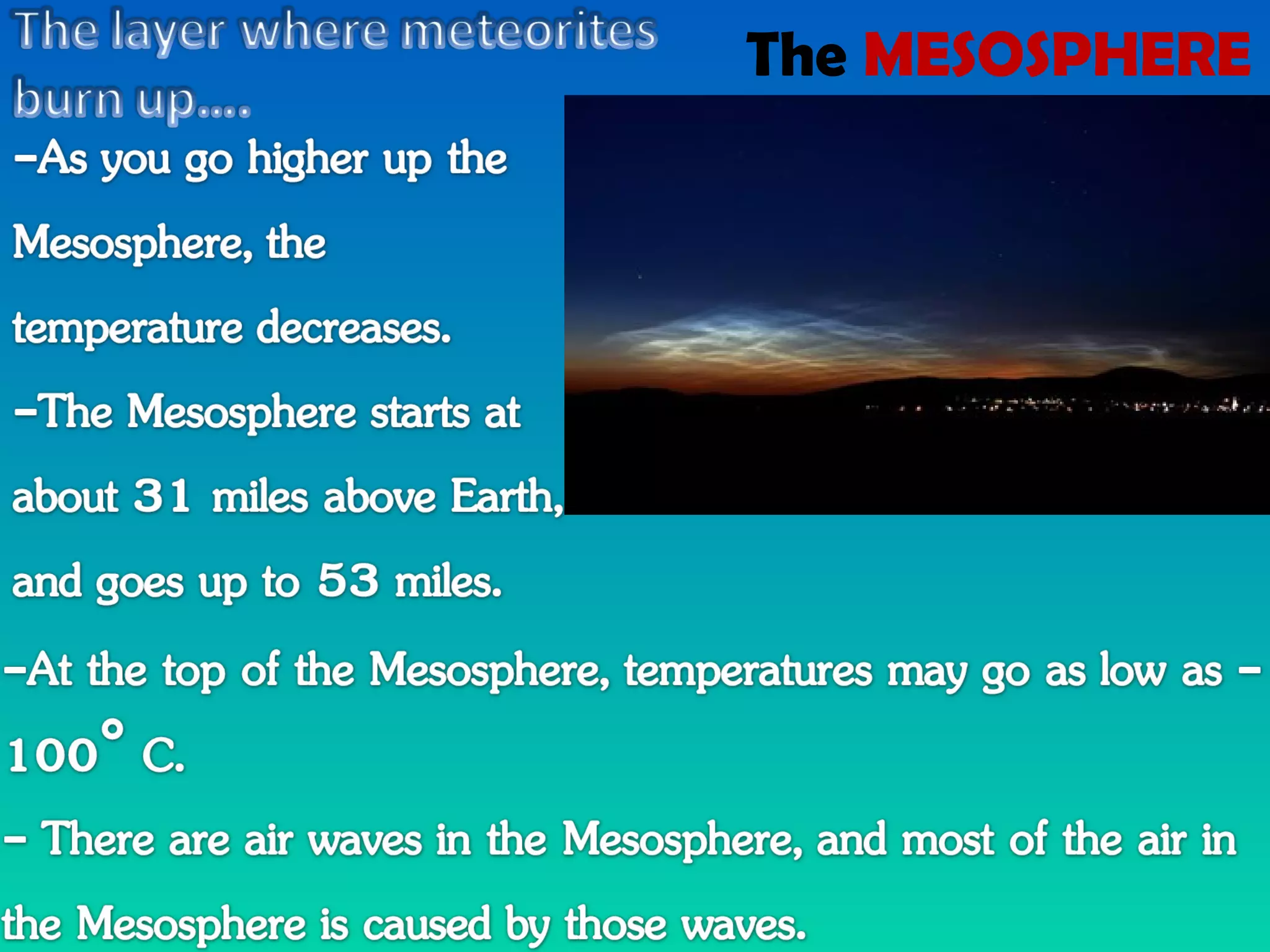 The MESOSPHERE 
 