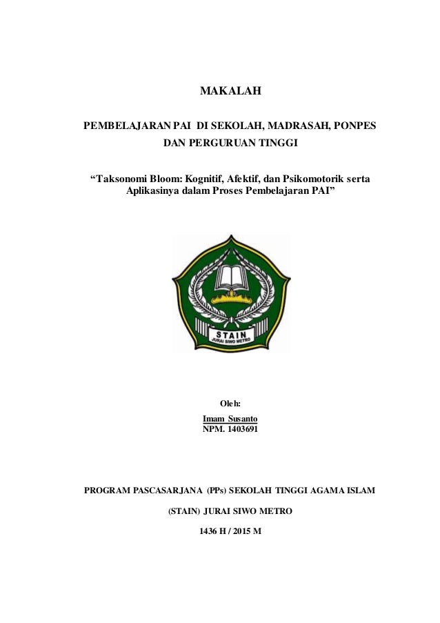 MAKALAH TAKSONOMI BLOOM PDF