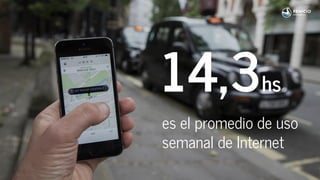 14,3hs
es el promedio de uso
semanal de Internet
 