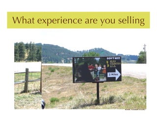 What experience are you selling
 