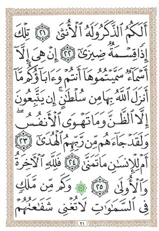المصحف المجزأ بالخط الكبير - الجزء السابع والعشرون - ملون