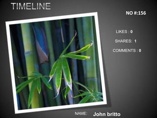 NO #:156


                 LIKES : 0

                SHARES: 1

               COMMENTS : 0




NAME:   John britto
 