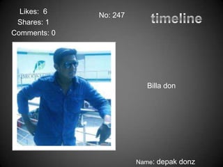 Likes: 6    No: 247
 Shares: 1
Comments: 0




                           Billa don




                        Name: depak donz
 