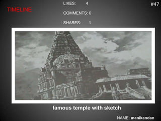 LIKES:    4                       #47
TIMELINE
              COMMENTS: 0

              SHARES:       1




           famous temple with sketch
                                  NAME: manikandan
 