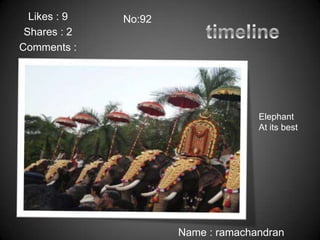 Likes : 9   No:92
 Shares : 2
Comments :




                                    Elephant
                                    At its best




                      Name : ramachandran
 