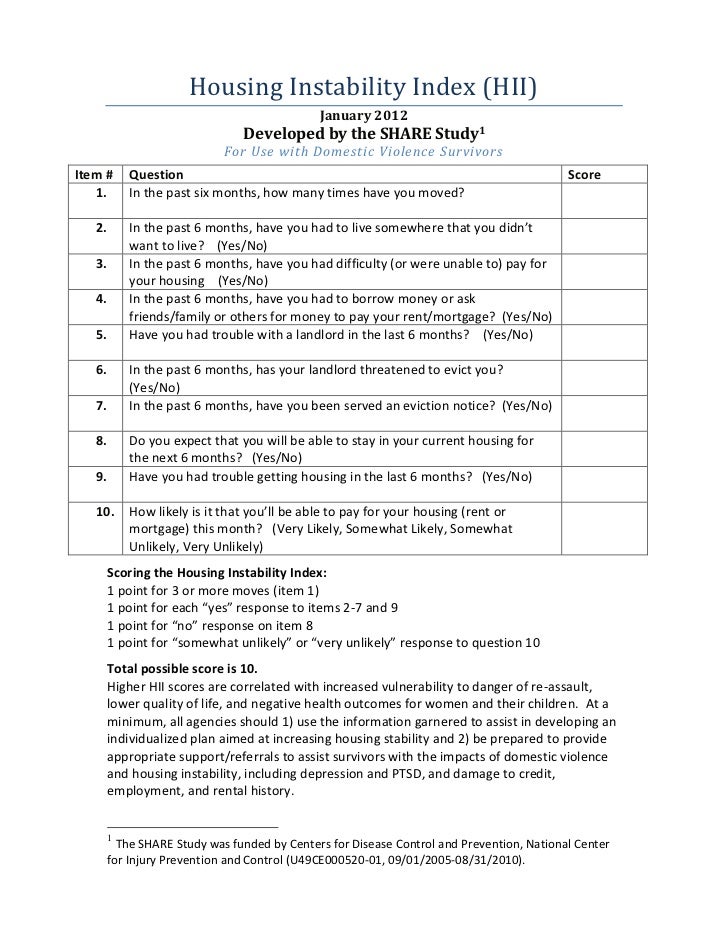 1.3 Housing Instability Index