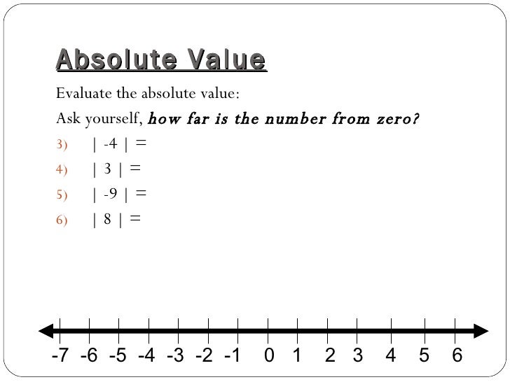 Integers and Absolute Value