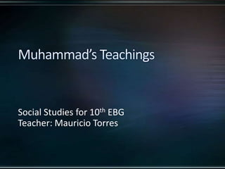 Social Studies for 10th EBG
Teacher: Mauricio Torres
 