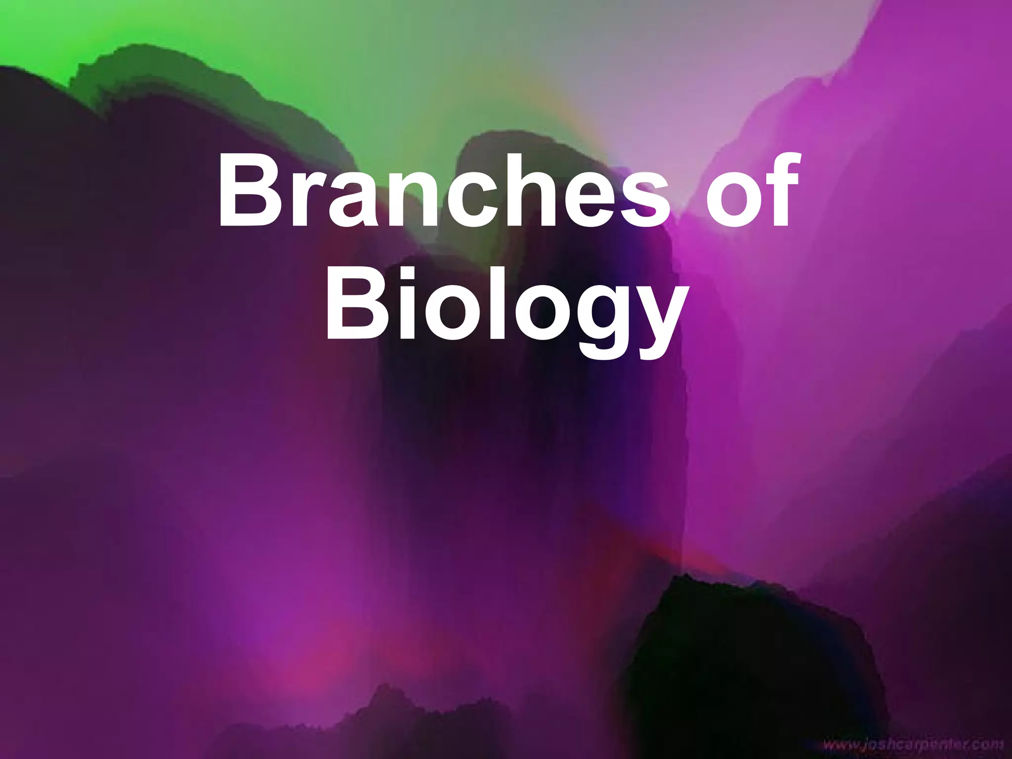 Branches of Biology 