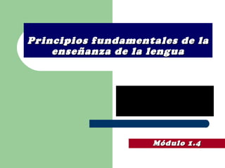 Principios fundamentales de la enseñanza de la lengua Módulo 1.4 