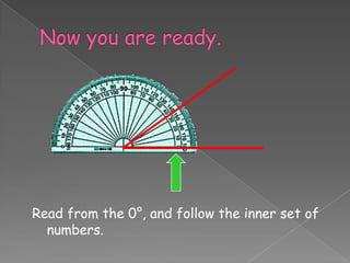 Read from the 0°, and follow the inner set of
  numbers.
 