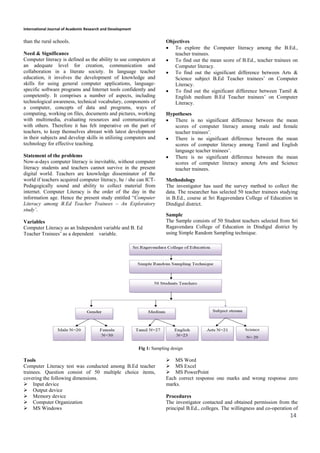 Computer literacy among B.Ed teacher trainees’ – An exploratory study | PDF
