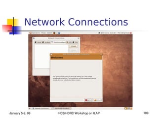 Network Connections




January 5­9, 09   NCSI­IDRC Workshop on ILAP   109
 