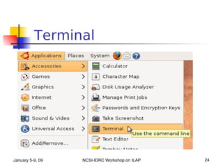 Terminal




January 5­9, 09   NCSI­IDRC Workshop on ILAP   24
 