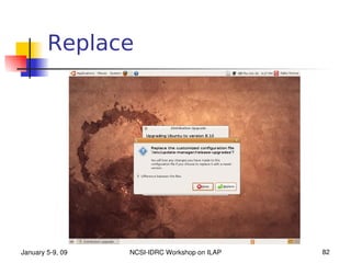 Replace




January 5­9, 09   NCSI­IDRC Workshop on ILAP   82
 
