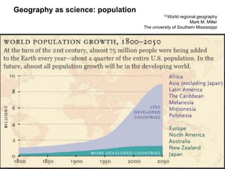 Geography as science: population
© World regional geography
Mark M. Miller
The university of Southern Mississippi
 