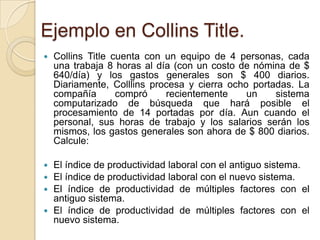 1.4 los indicadores de productividad | PPTX