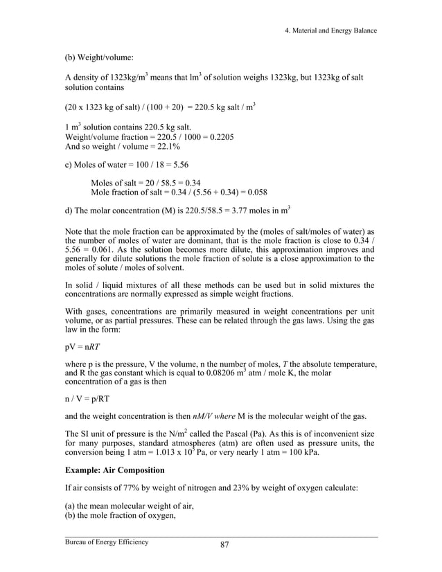 1.4 material and energy balance