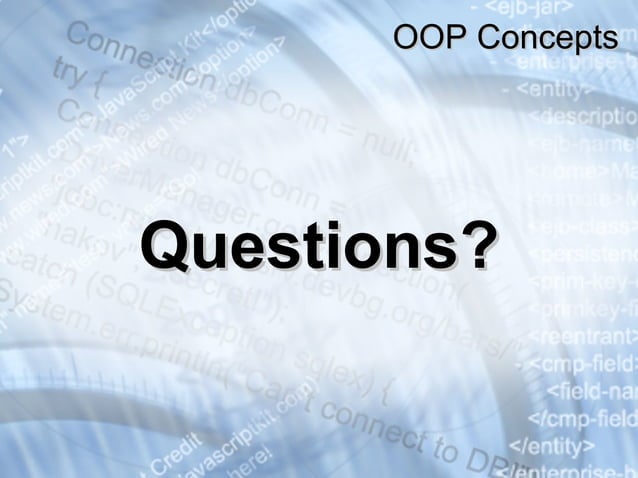 Object-oriented concepts | PPT | Programming Languages | Computing