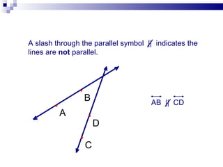 Not Parallel 1 4 segments, rays, parallel lines and planes | PPT