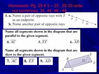 1 4 segments, rays, parallel lines and planes | PPT
