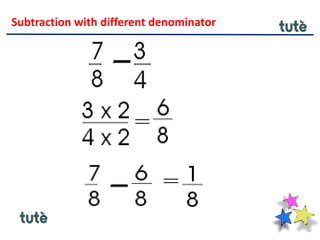 Subtraction with different denominator
 