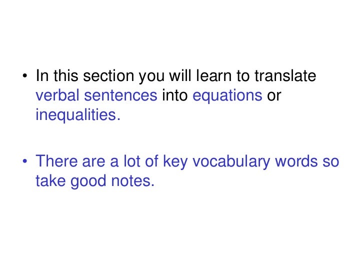1.4 writing equations and inequalities part 1