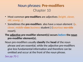 Linguistics Noun phrases, words and grammar | PPTX