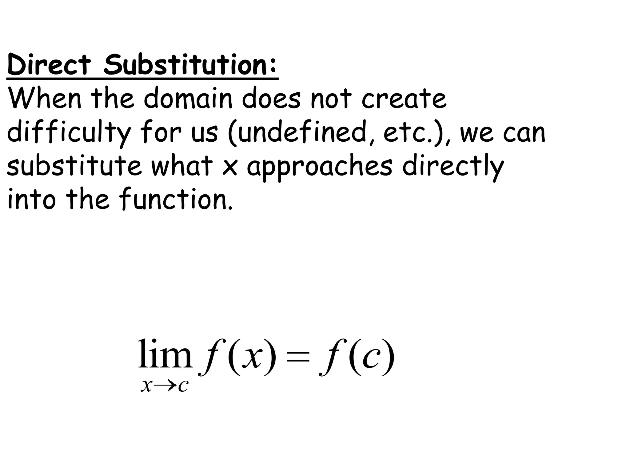   Again set your table to start at x = 1 