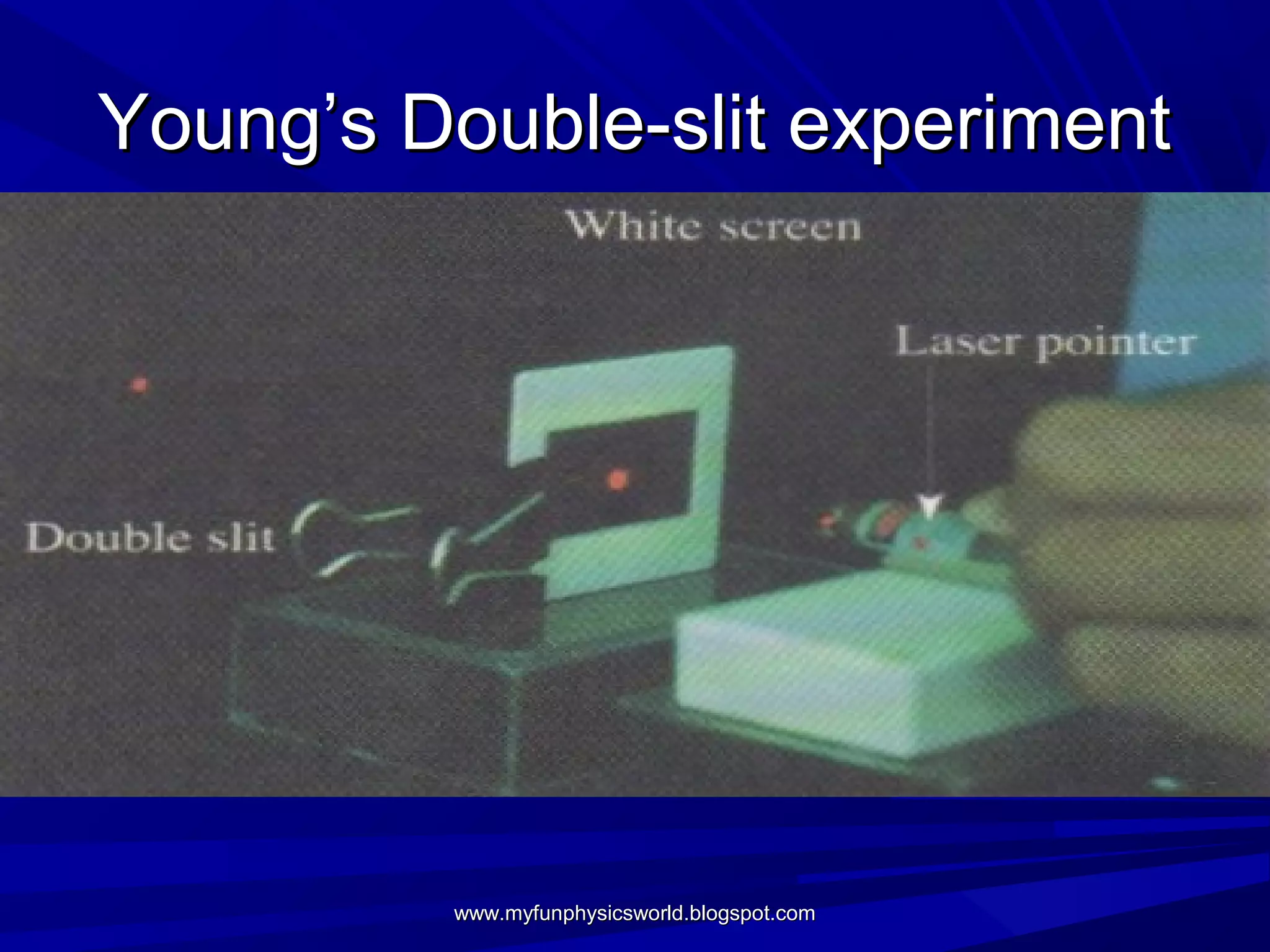 Young’s Double-slit experiment




         www.myfunphysicsworld.blogspot.com
 