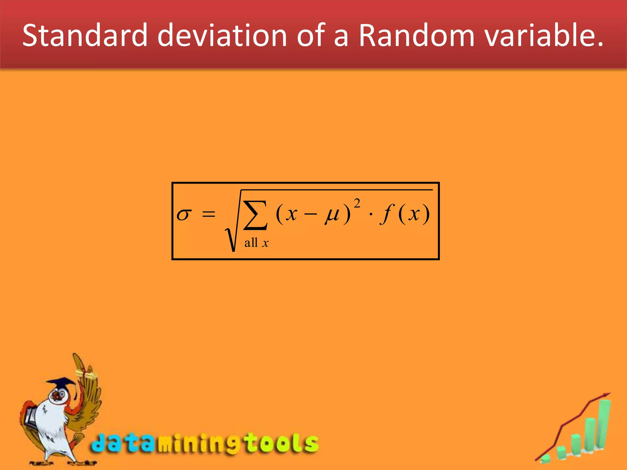 Standard deviation of a Random variable.