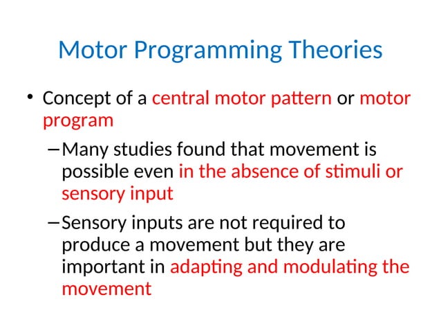1-5_Motor_Control_Theories_all motor control theories | PPT
