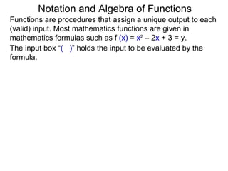 1.5 notation and algebra of functions | PPT