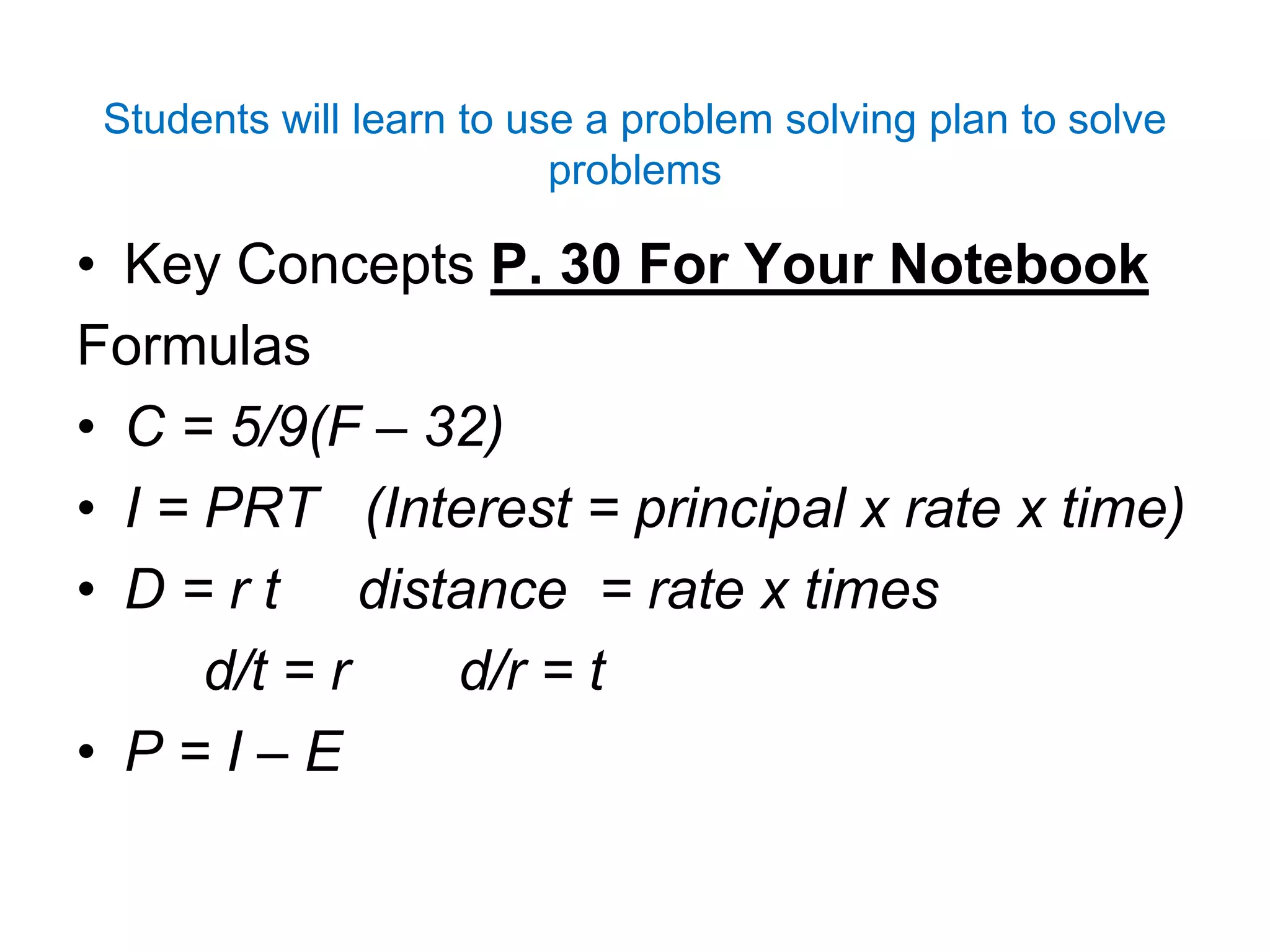 1.5 problem solving plan part 1 | PPTX