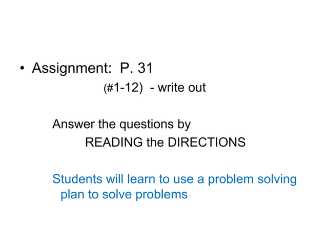 1.5 problem solving plan part 1 | PPTX