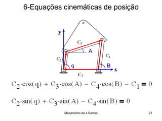 Mecanismo de 4 Barras
q
A
B
6-Equações cinemáticas de posição
21
 