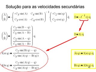 Mecanismo de 4 Barras
Solução para as velocidades secundárias
42
 