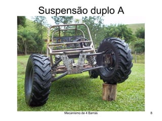 Mecanismo de 4 Barras
Suspensão duplo A
8
 